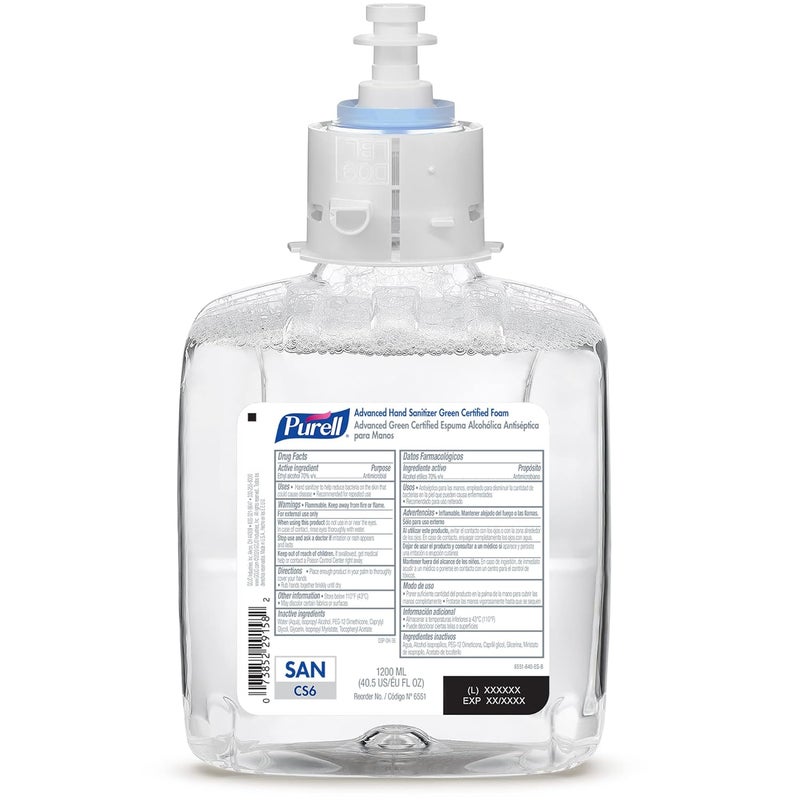 Purell ® Advanced Green Certified Foam Hand Sanitizer Refills For CS6 Touch-Free Hand Sanitizer Dispensers, Unscented, 40 - Image 4